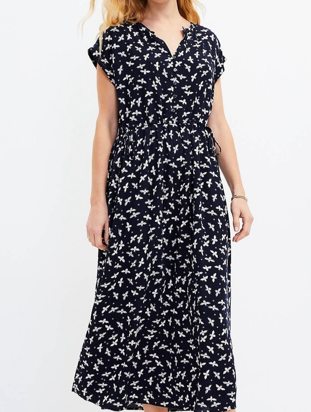 Loft Bubble Bee Dress With Adjustable Side Ties Dolman Sleeves Size L